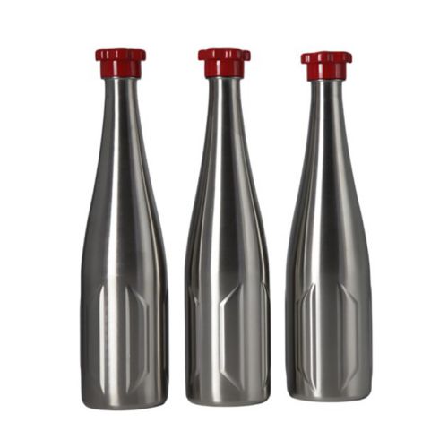 Bouteille de bière en acier inoxydable avec bouchon à visser 1L