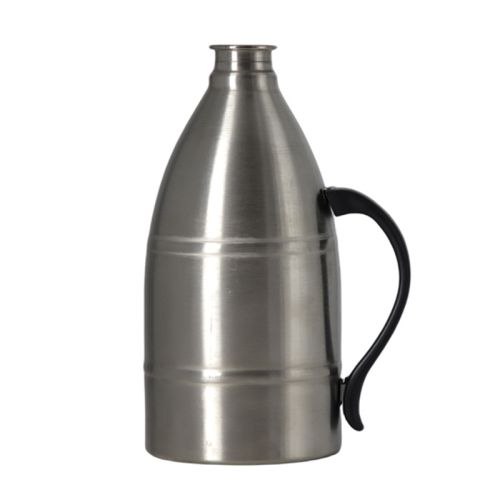 Bouteille de bière en acier inoxydable avec poignée et bouchon à ouverture facile 2L