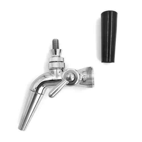 Robinet à bière en acier inoxydable avec bec long et contrôle du débit